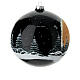 Boule sapin Noël noire lune rouge verre soufflé 150 mm s4