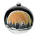 Pallina albero Natale nera luna rossa vetro soffiato 150 mm s1