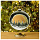 Pallina albero Natale nera luna rossa vetro soffiato 150 mm s2