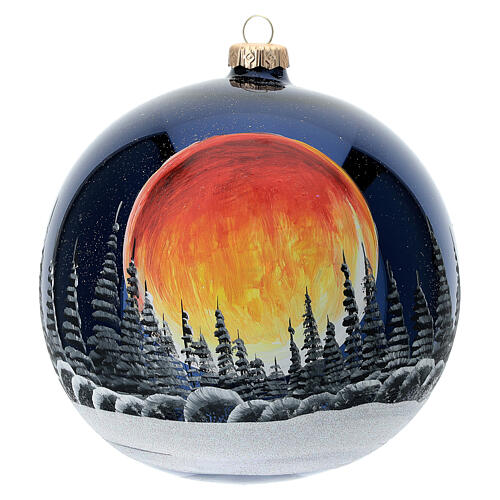 Blown glass Christmas ornament red moon black 150 mm 1