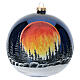 Blown glass Christmas ornament red moon black 150 mm s1