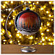 Blown glass Christmas ornament red moon black 150 mm s2