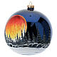 Blown glass Christmas ornament red moon black 150 mm s3