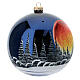 Blown glass Christmas ornament red moon black 150 mm s4