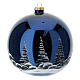 Blown glass Christmas ornament red moon black 150 mm s5