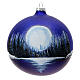 Boule Noël pleine lune lac verre soufflé 150 mm s1