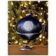 Boule Noël pleine lune lac verre soufflé 150 mm s2