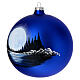 Boule Noël pleine lune lac verre soufflé 150 mm s3