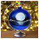 Pallina Natale luna piena lago vetro soffiato 150 mm s2