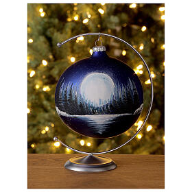 Christmas tree ornament full moon lake blown glass 150 mm