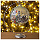 Boule Noël lanterne houx verre soufflé 150 mm s2