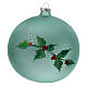 Bola árvore de Natal lanterna e azevinho vidro soprado 150 mm s5
