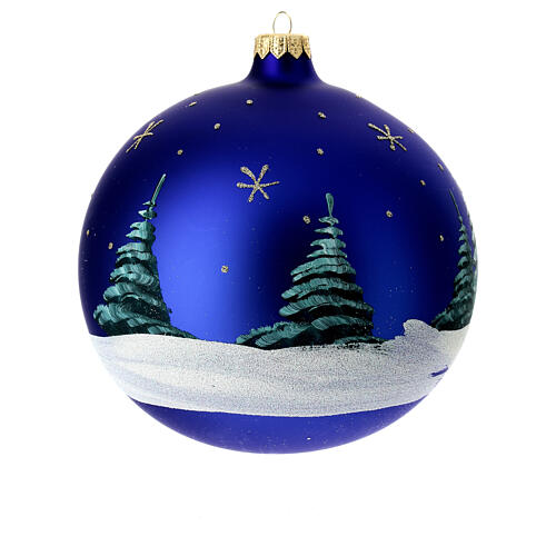 Bola árbol Navidad Natividad cabaña vidrio soplado 150 mm 4