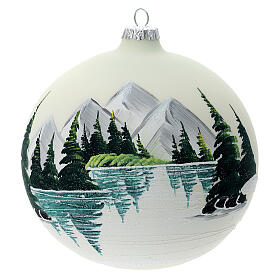 Glass ball ornament alpine lake 150 mm
