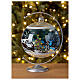 Pallina Natale casetta innevata albero vetro soffiato 150 mm s2