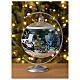 Bola árvore de Natal casa nevada e árvore com estrela vidro soprado 150 mm s2