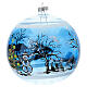 Bola árvore de Natal casa nevada e árvore com estrela vidro soprado 150 mm s3