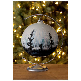 Bola árvore de Natal vidro soprado contraste árvore e céu branco 150 mm