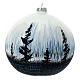 Bola árvore de Natal vidro soprado contraste árvore e céu branco 150 mm s1