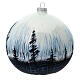Bola árvore de Natal vidro soprado contraste árvore e céu branco 150 mm s3