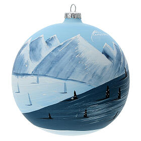 Bola árvore de Natal árvores e montanhas nevadas vidro soprado 150 mm