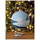 Christmas ball ornament winter slopes green mountains blown glass 150 mm s2