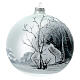 Christmas tree ball white black blown glass 150 mm.  s4