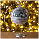Boule sapin Noël forêt blanc noir verre soufflé 150 mm s2