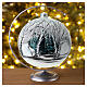 Pallina albero natale bosco bianco nero vetro soffiato 150 mm s2