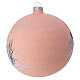 Christmas ball snow peach background blown glass 150 mm s5