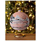 Glass Christmas ball ornament peach winter scene 150 mm s2