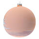 Glass Christmas ball ornament peach winter scene 150 mm s5