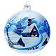 Christmas ball with snowy village by night in blown glass 150 mm s6
