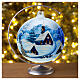 Christmas ball with snowy village by night in blown glass 150 mm s7