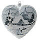 Heart Christmas tree ornament white silver streetlamp blown glass s1