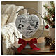 Heart Christmas tree ornament white silver streetlamp blown glass s2