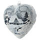Heart Christmas tree ornament white silver streetlamp blown glass s3