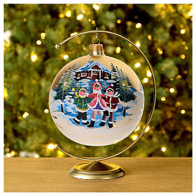 Bola Navidad pueblo niños vidrio soplado 150 mm