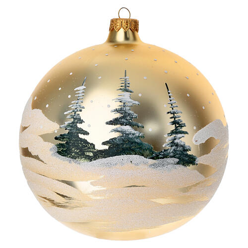 Pallina Natale villaggio bambini vetro soffiato 150 mm 5