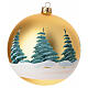 Pallina Natale oro Natività Sacra Famiglia vetro soffiato 150 mm s5