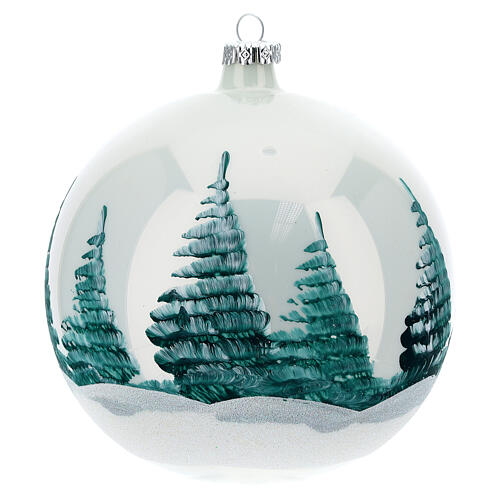 Christbaumkugel aus Glas mit Motiv der Weihnachtsgeschichte weiß, 150 mm 5