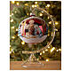 Pallina albero Natale Sacra Famiglia base rossa vetro soffiato 120 mm s2