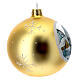 Christmas ball gold mountain village blown glass 100 mm s4