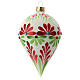 Raindrop Christmas ornament stylised flowers blown glass s1