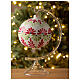 Glass Christmas tree ball ornament stones colored flowers 120 mm s2