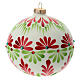 Glass Christmas tree ball ornament stones colored flowers 120 mm s4