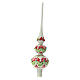Tricolor Christmas tree tip blown glass flowers 35 cm s2