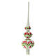 Punta árbol Navidad tricolor vidrio soplado flores 35 cm s1