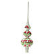 Punta árbol Navidad tricolor vidrio soplado flores 35 cm s3