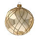Christmas ball glossy gold interwoven decorations blown glass 100 mm, 4 pcs s2